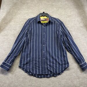 Robert Graham Blue And White Striped Button Down Size XL